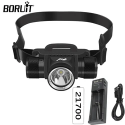 BORUiT LED Diving Headlamp High Power Work Headlights IPX8 Waterproof Underwater Head Torch For Night Fishing Camping Adventure