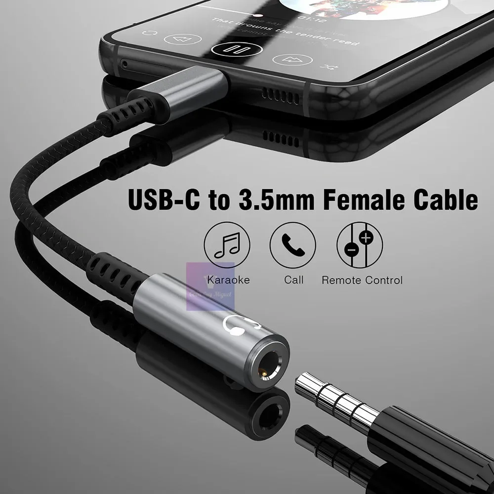 Adaptador DAC de Audio Hi Res HiFi tipo C a conector de 3,5mm, convertidor Dongle de 16 bits 48khz para auriculares Pixel Samsung S20 Xiaomi Win10 PC