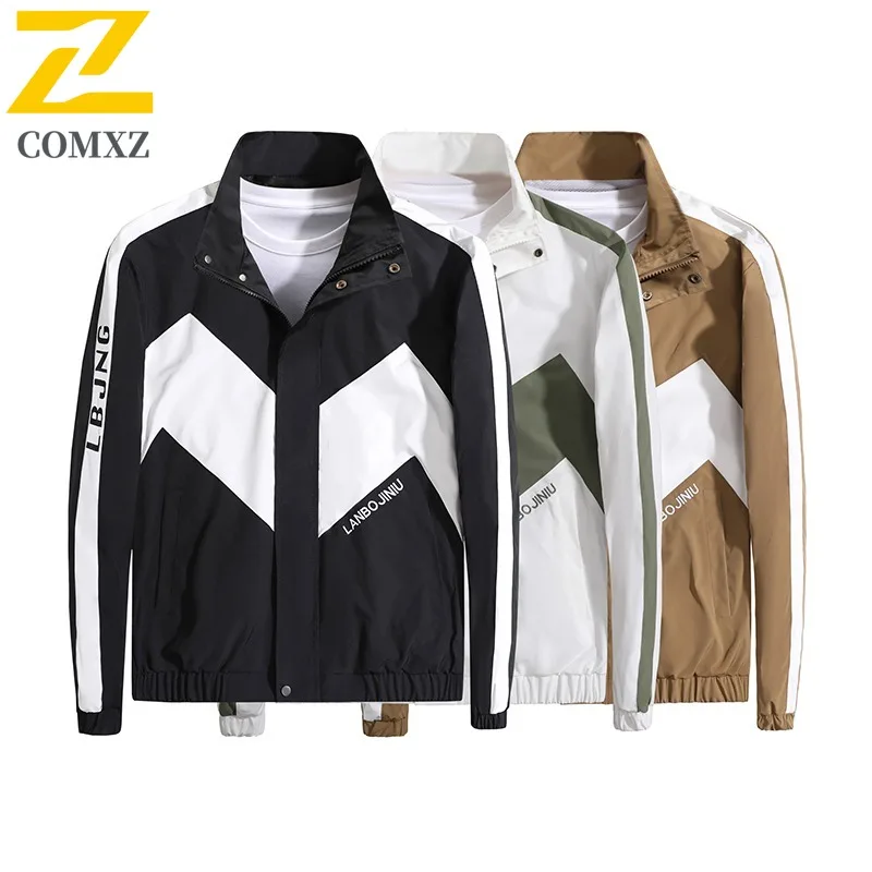 

COMXZ Jacket Reversible Baseball Men Youth Loose Fit Double sided wear Windbreaker Waterproof Windproof Coat for Outdoor 2025