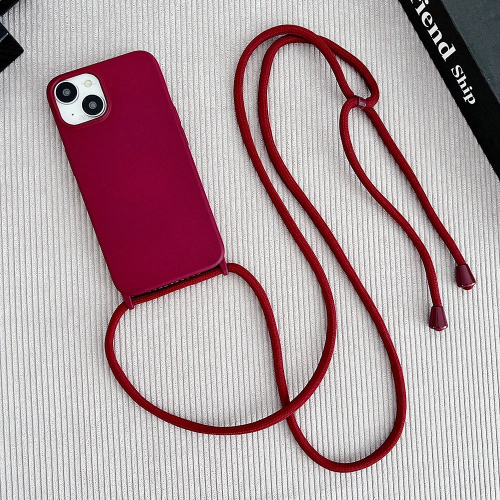 Crossbody-Lanyard-Schlauchhülle aus Flüssigsilikon für iPhone 16 Plus 11 12 Mini 18 17 15 14 13 Pro Max Air mit Halskettenband Weiche Hülle – Detail 18