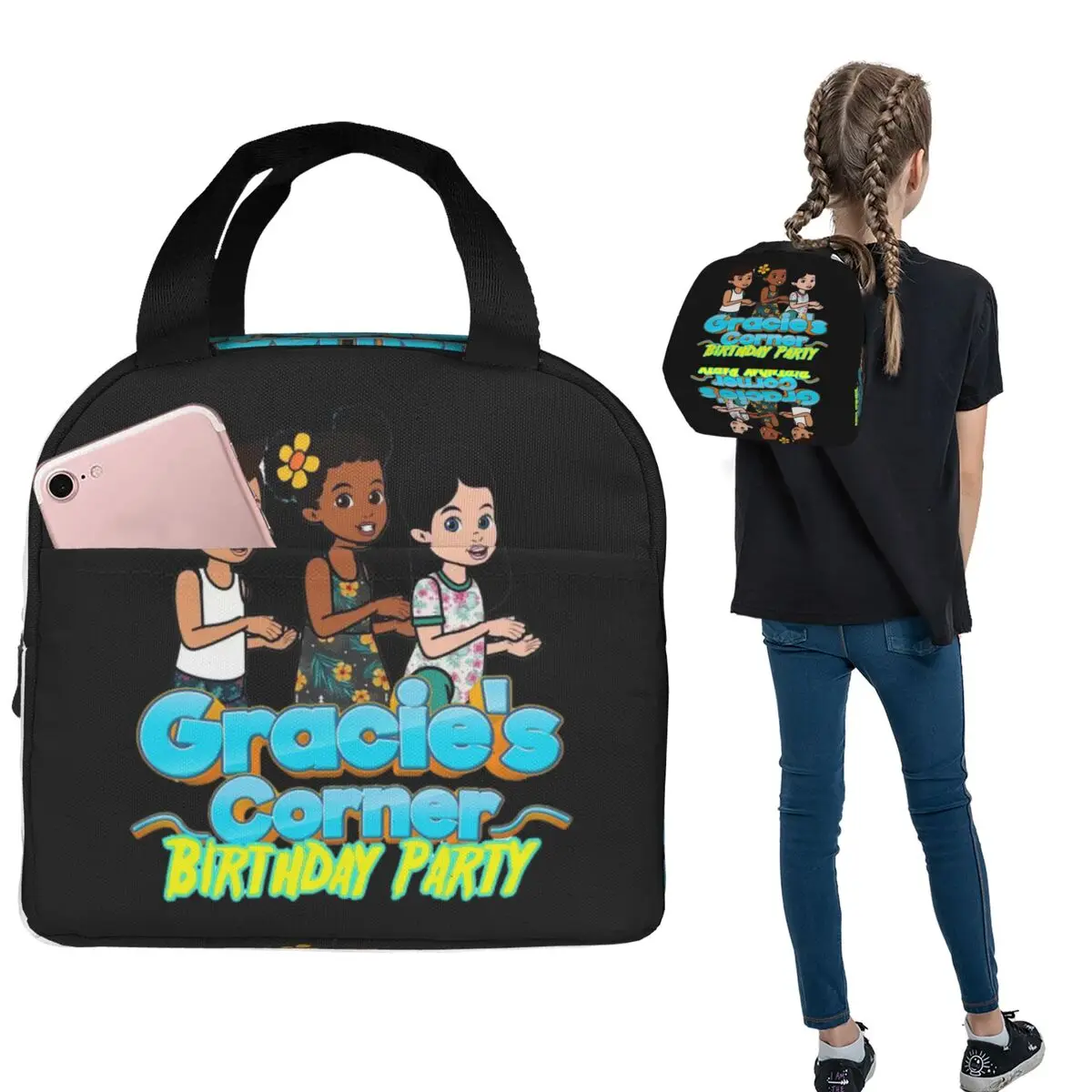 

Термосумка для обедов Gracies Family Corner Cute Phonic's Song для женщин и детей, герметичная, для еды, термосумка-тоут