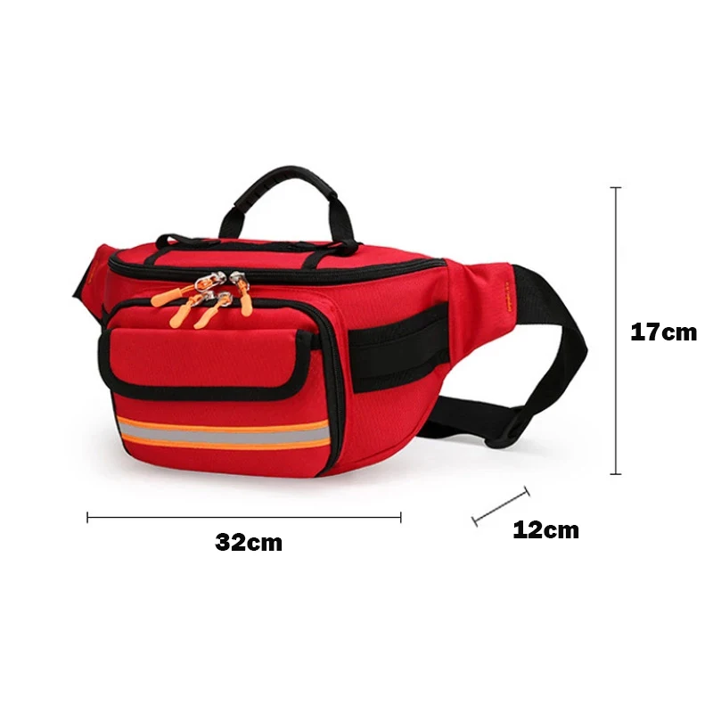 Bolsa de cintura de rescate vacía, bolsa de primeros auxilios para acampar, viaje, almacenamiento médico, organizador médico, emergencia al aire libre, supervivencia, correr