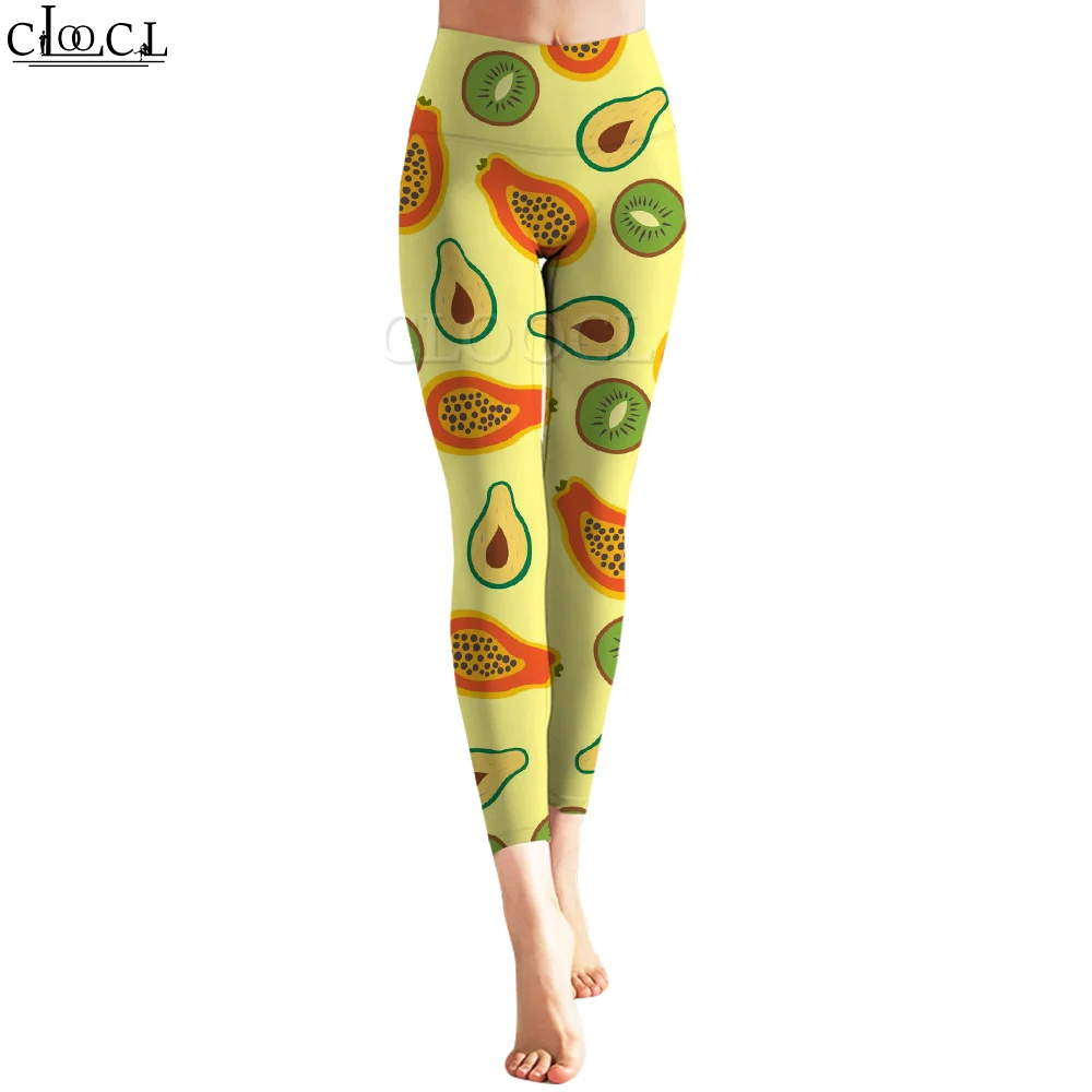 CLOOCL Pantalones para Mujer Estampado de plátano Push Up Fitness Cintura Alta Entrenamiento Leggings Sexy Yoga Gimnasio Entrenamiento Pantalones de Poliéster