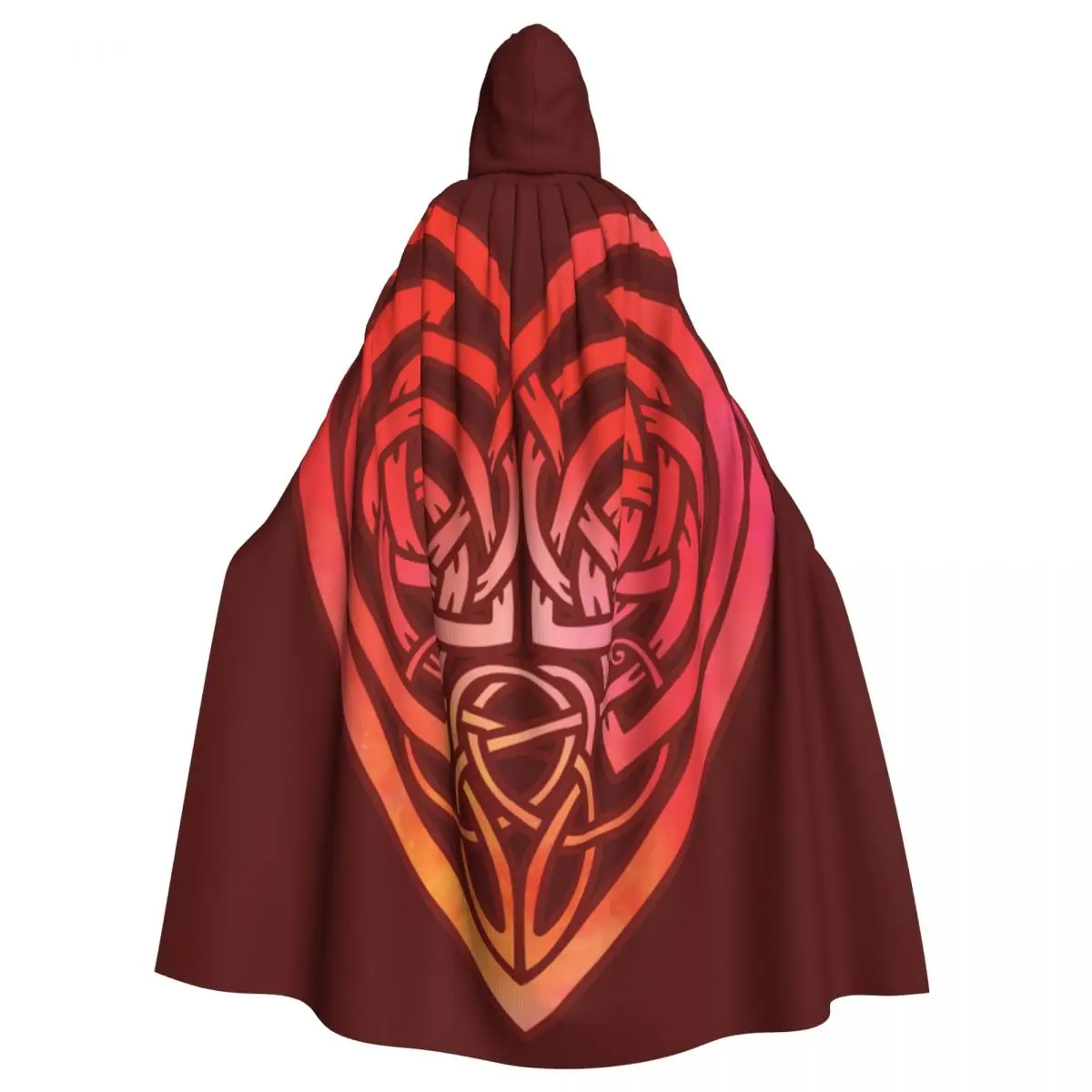 Heart Celtic Hooded Cloak Halloween Party Cosplay Woman Men Adult Long Witchcraft Robe Hood