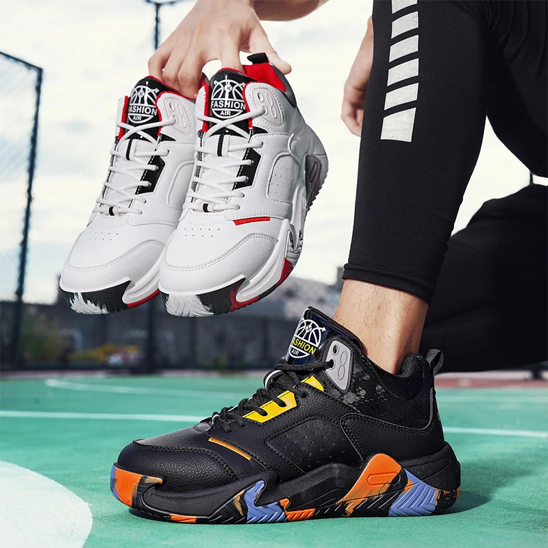 Basketball Shoes for Men High-top Sneakers Wear-resistant Anti-slip Outdoor Athletic Training Shoes Comfortable Man Sports Shoes