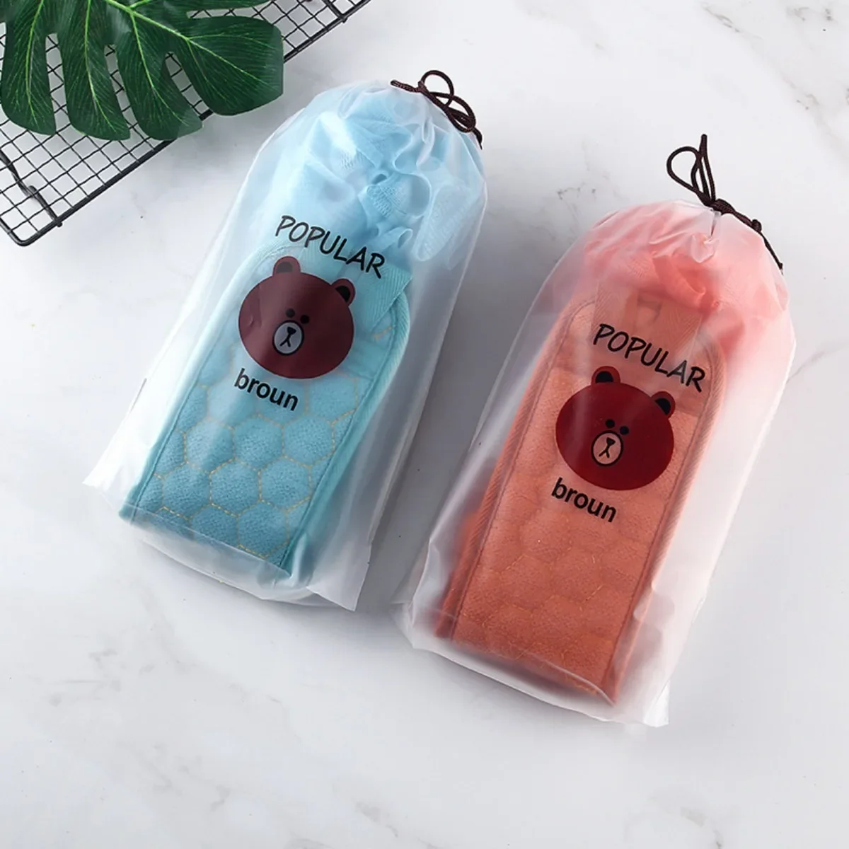 Bath Towel Gloves Bath Flower 3pcs/Set Thickened Stain Removal Combo Set Household Long Strip Back Rubbing Pembersihan Towel image 6