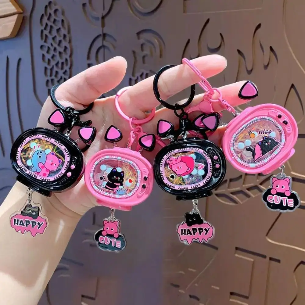 

Kawaii Mini Cartoon Keychain Luminiferous Waterproof School Bag Decorations Plastic Anti-loss Lighted TV Keychain Car Accessory