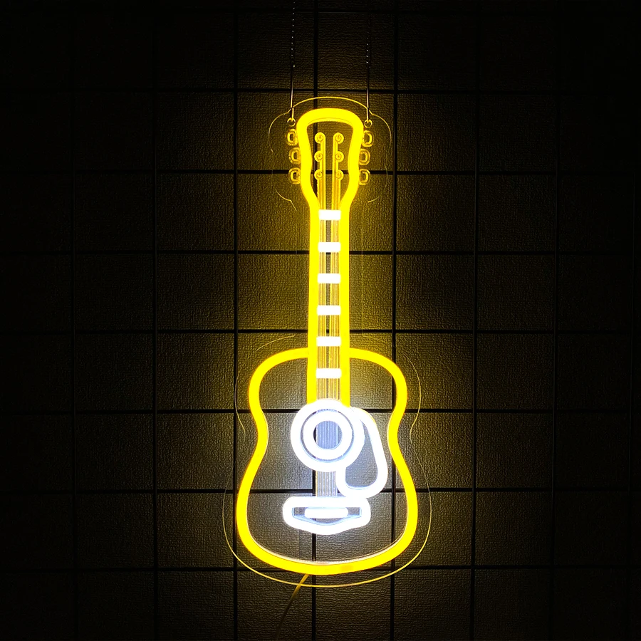 Ukulele Neon Sign For Wall Decor,Light Up Sign For Bedroom,Living Room,Man Cave,Party,Music Studio Decor,Gift For Music Lovers