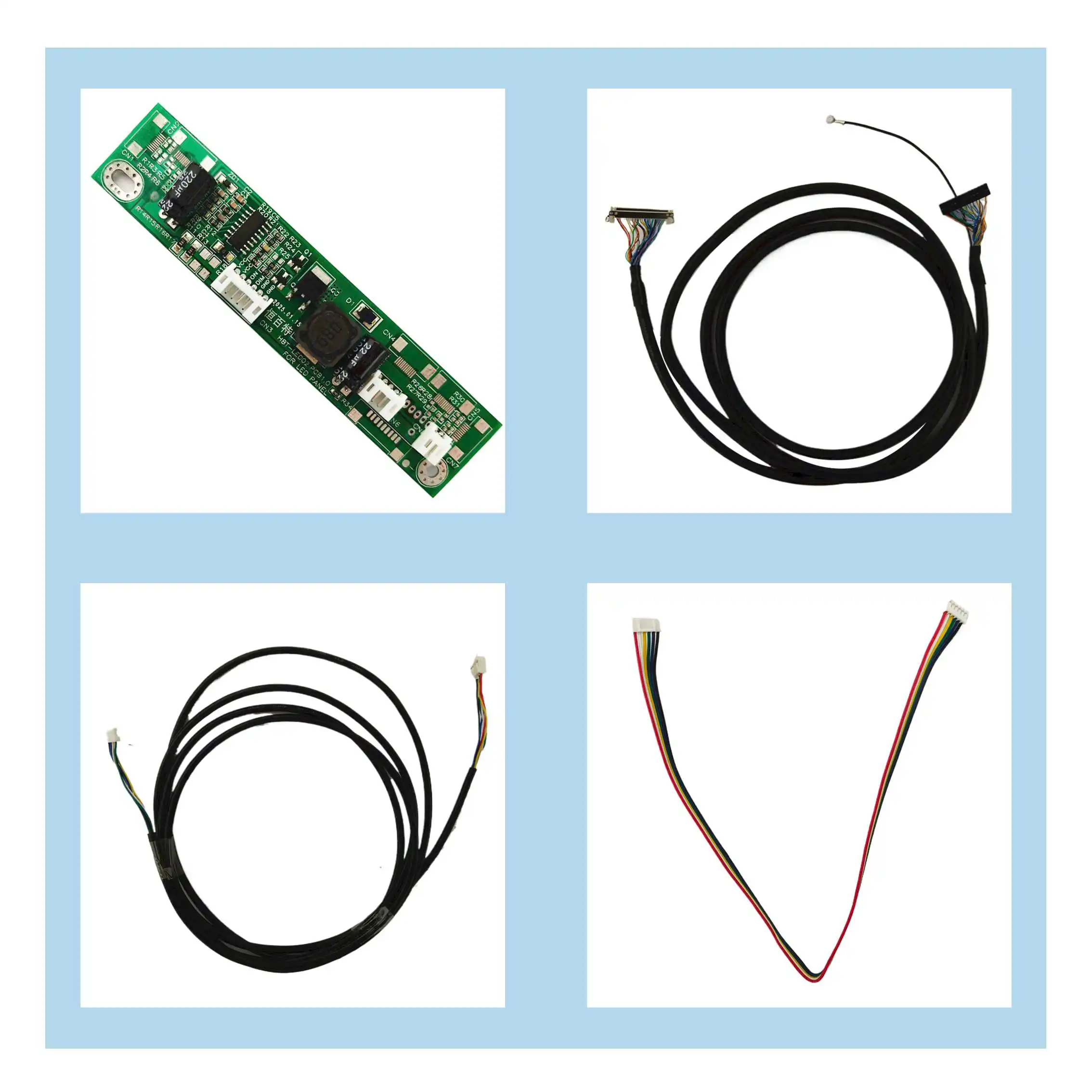LCD Display Cable FIX-30P 2ch 8bit 200cm With 6Pin 1.0mm Pitch Backlight Cable