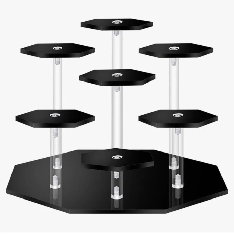 Clear, Black and Dazzling Colorful Acrylic Display Stand for Action Figures, Blind Box, Toys, Cupcakes, Cosmetics and Jewellery