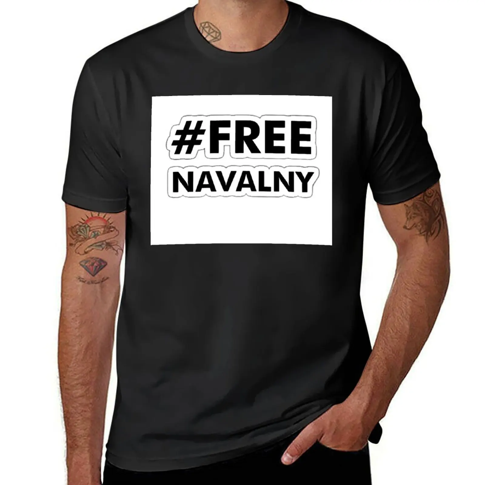 Free Navalny Navalny T-Shirt oversizeds korean fashion Men's t-shirt