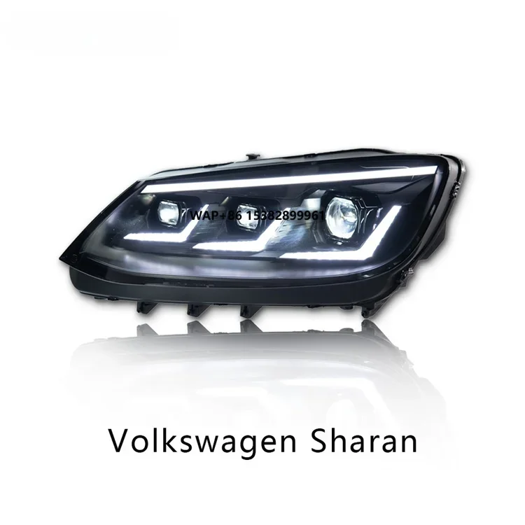 

Veidt for 2012-2019 Sharan Headlight Assembly Modified LED Triple Lens Headlight Flowing Turn Signal Daytime Light