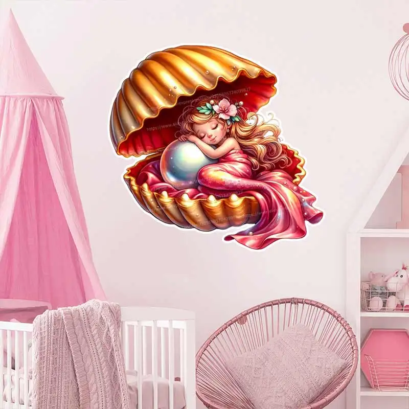 Pretty Mermaid Sticker, Water-proof Home Wall Decal, Used for Wall, Bathroom, Cabinet, Door,Toilet, Car, Laptop Home Decor S796