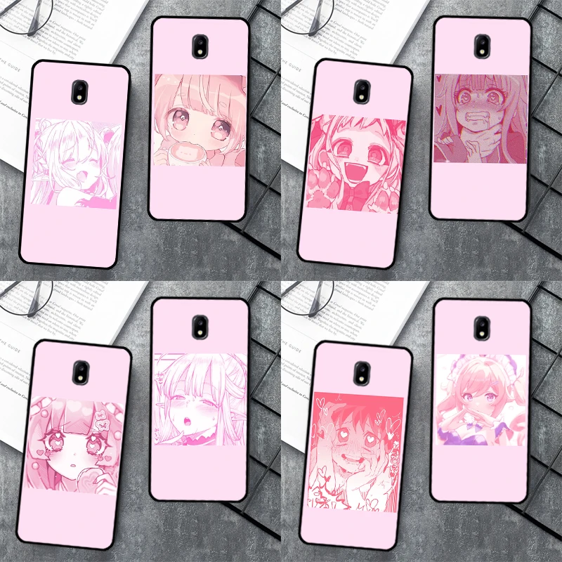 Pink Kawaii Anime Loli Phone Case For Samsung Galaxy J1 J3 J5 J7 2016 A3 A5 2017 J4 J6 A6 A8 Plus J8 2018 Cover