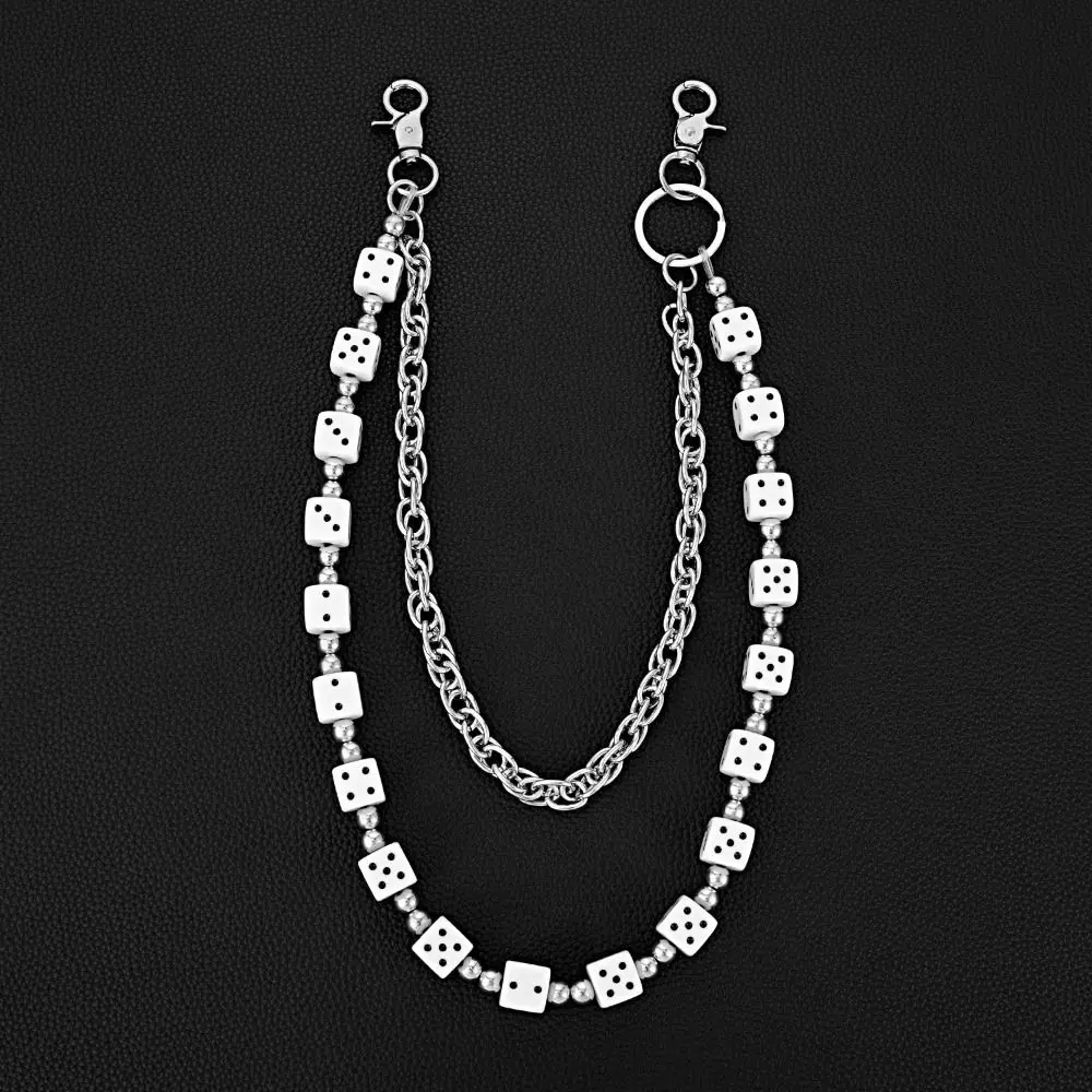 Cool Jeans Chain Colorful Dice Waist Chain Zinc Alloy Beads Double-layer Metal Pants Chain Gothic Korean Punk Belt Chain Steet view 3