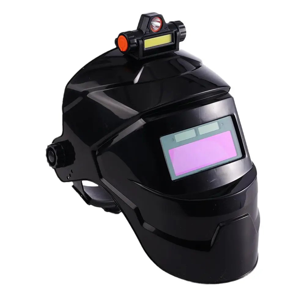 Automatisch abdunkelnde Schweißmaske mit Scheinwerfer, große Sichtfelder, Solar-Schweißhelm mit Sensoren, Schleifmaske für Lichtbogen-, WIG- und MIG-Schweißen – Detail 10