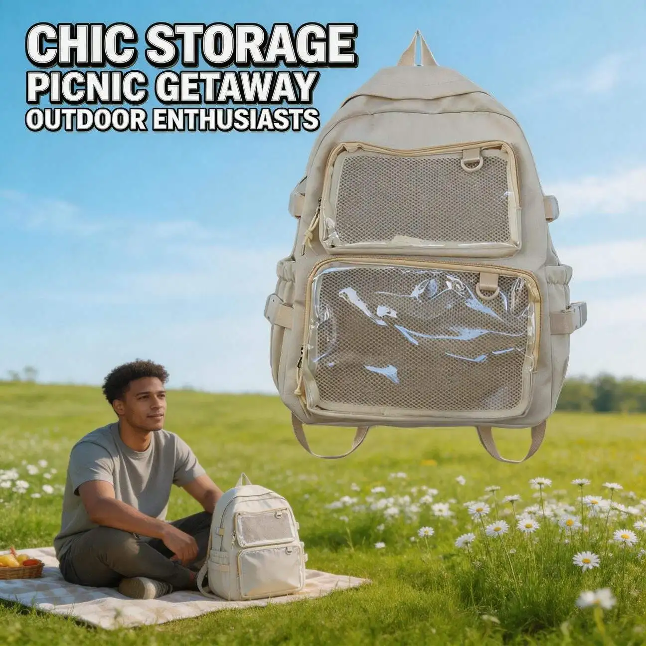 Pro Transparent Bag Casual Backpack