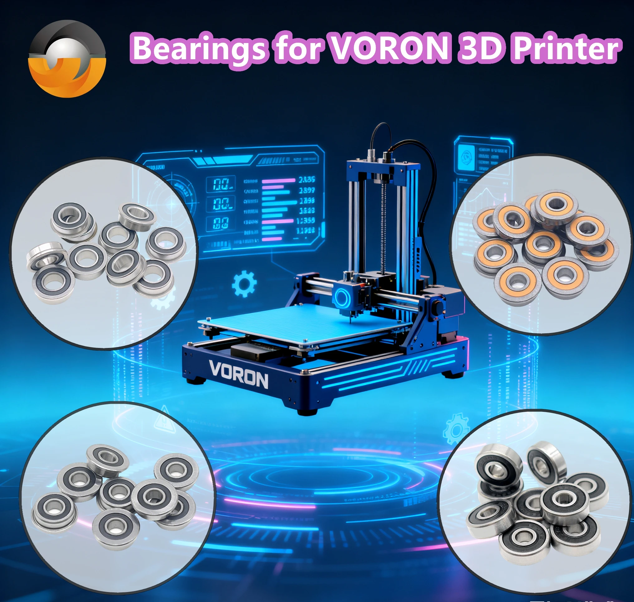 Ball Bearings 5x13x4 mm Bore 5mm 695RS 695ZZ 10PCS Stainless Steel S695ZZ Flange F695RS F695ZZ Bearing for VORON 3D Printer