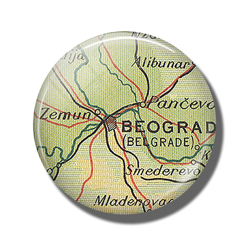 

Belgrade Map 30 MM Fridge Magnet The Republic of Serbia Map Glass Cabochon Magnetic Refrigerator Stickers Note Holder Home Decor