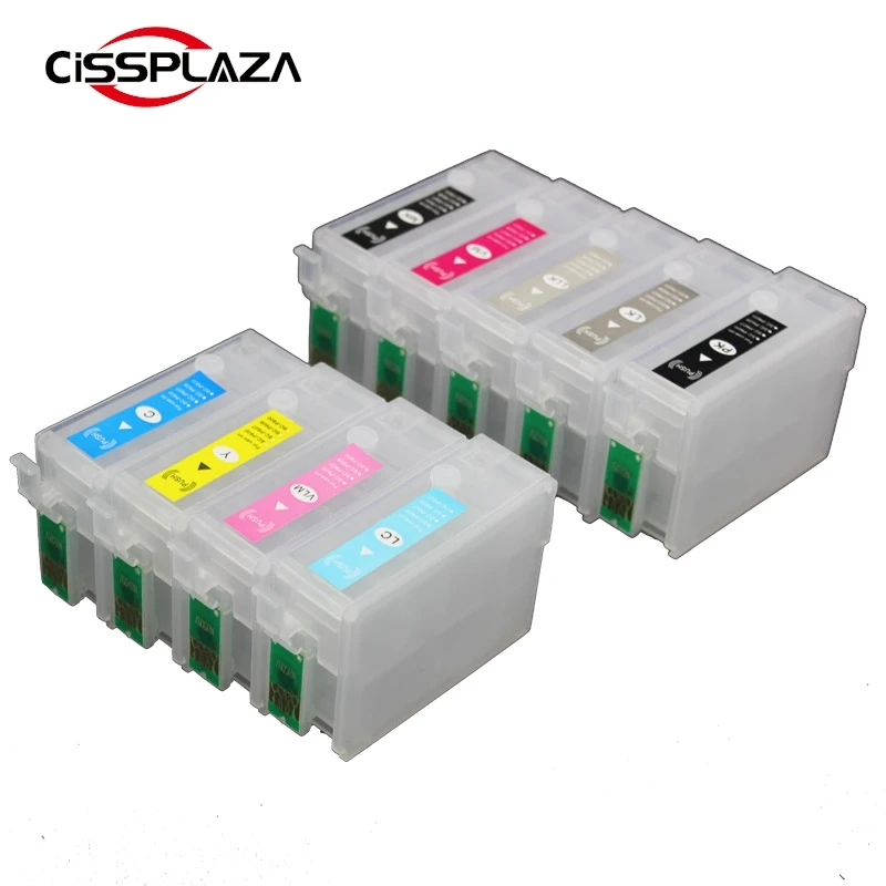 CISSPLAZA 1set T1571 157 New empty Refillable ink cartridges compatible for Epson R3000 printer with ARC chips