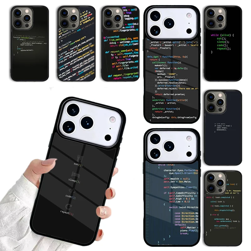 Coding Programmers code Phone case For iPhone 17 16 15 14 Plus 13 12 11 Pro Max 17air Funda For magnetic Magsafe Cover