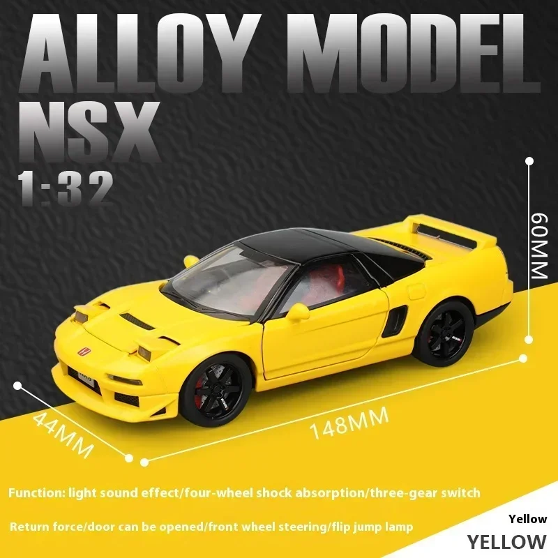 1:32 Acura NSX NA1 Supercar Racing Sport Coppia Lega di metallo Pressofuso Modello di auto Collezione di suoni e luci Regali di simulazione