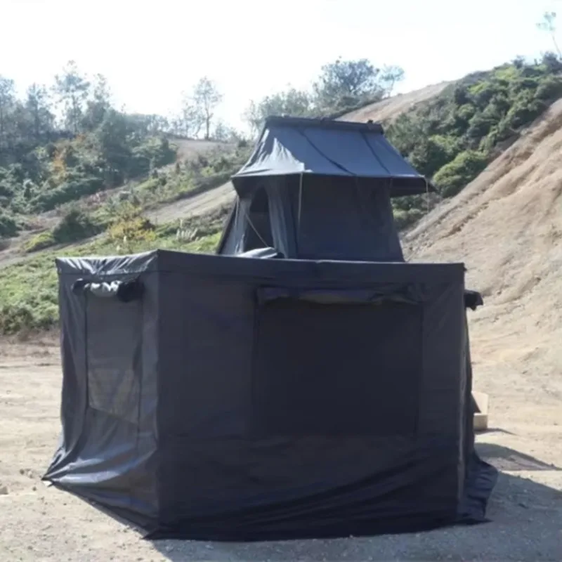 360 Degree Car Awning 2.5M,LED Light Portable Car Awning Tent Side Wall Windproof UV-Resistant Retractable Aluminum Pole