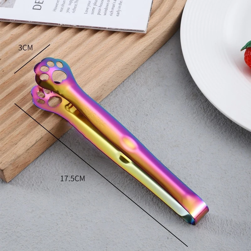 Cat Design Stainless Steel Grill Tongs Heavy Duty Kitchen Food Tongs for Outdoor Cooking Small Appliances