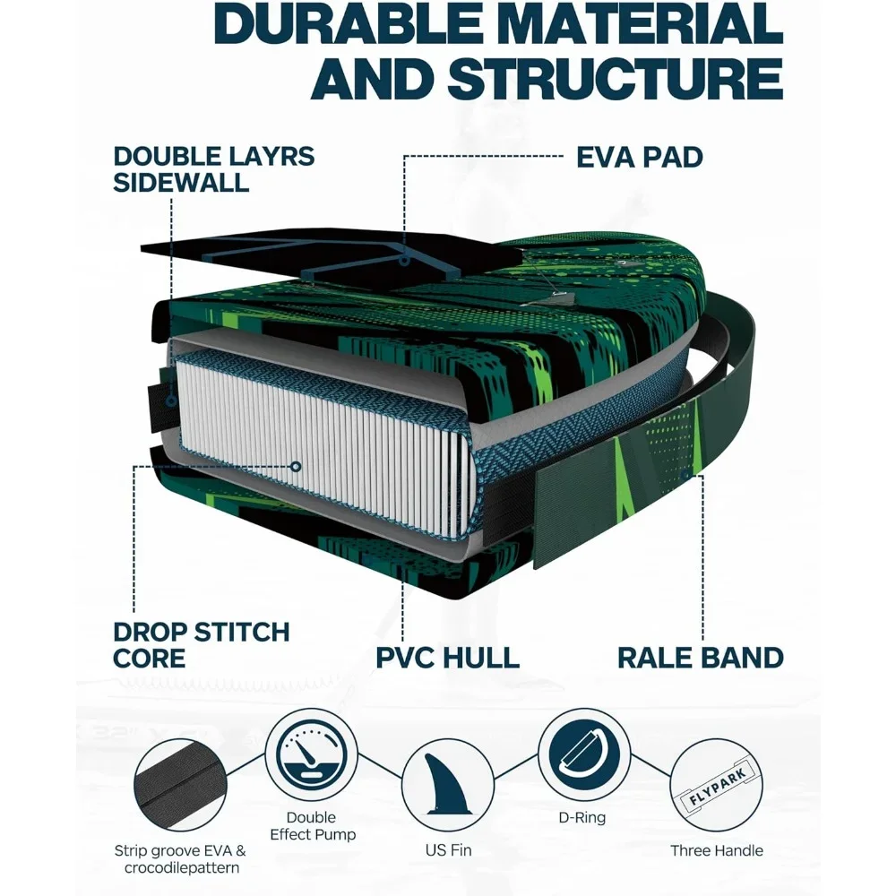 Papan dayung vertikal tiup, papan dayung tiup SUP Ultra lebar, 15 d-ring, 3 sirip dapat dilepas, pompa peran ganda