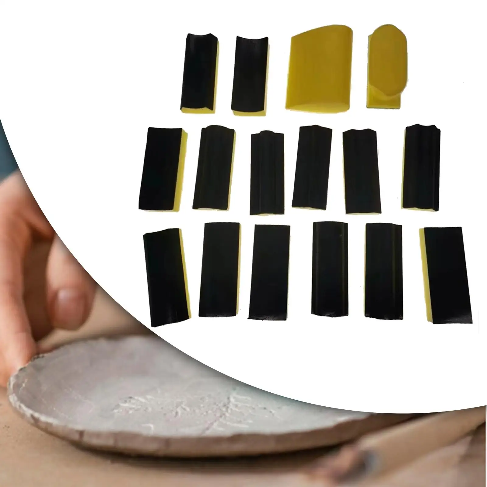 

16x Hand Sanding Block Set Sanding Pad Kit Multifunctional Interchangeable