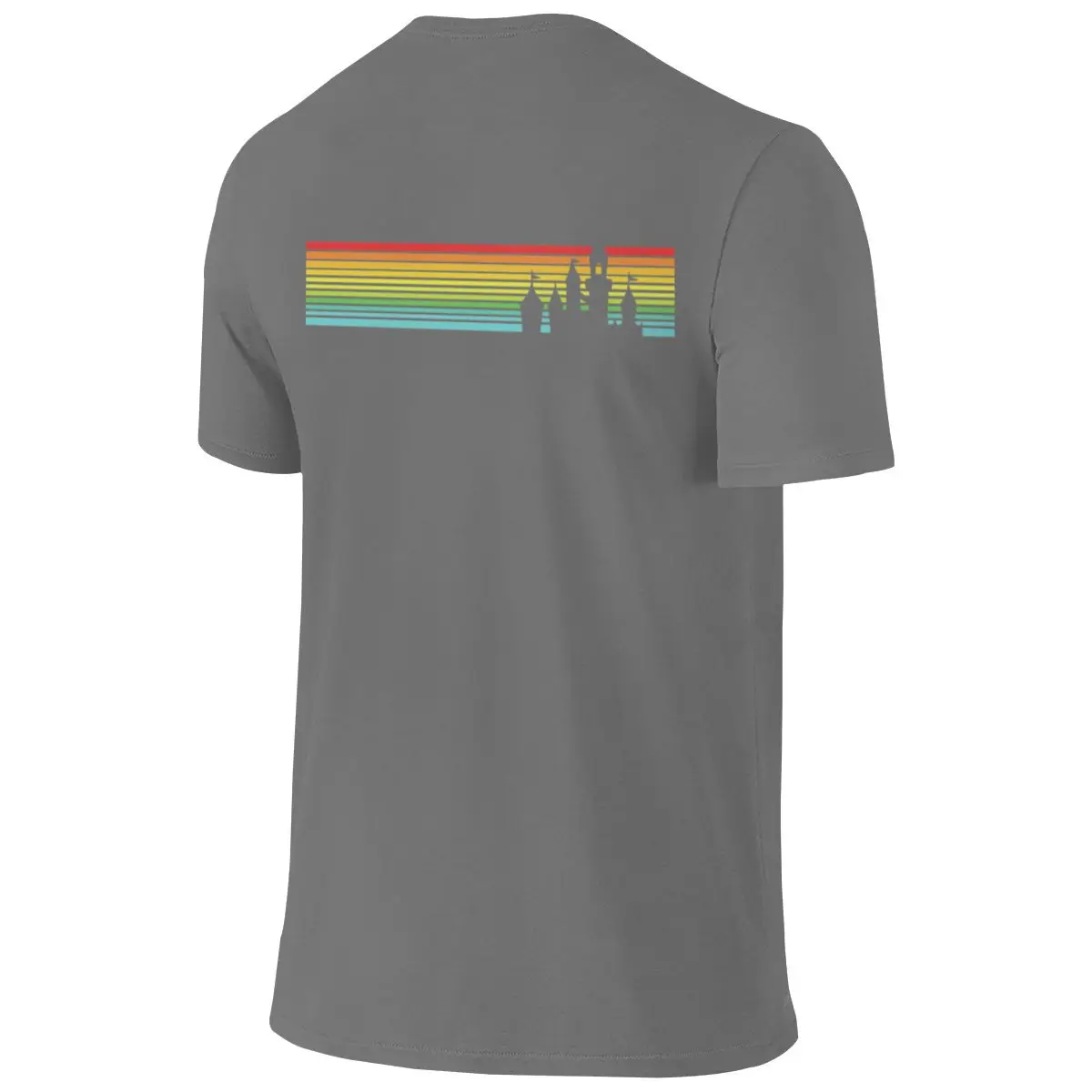 Retro Castle Stripes Crew Neck Reversible T-shirt Commuting Casual Thin For Summer Tee