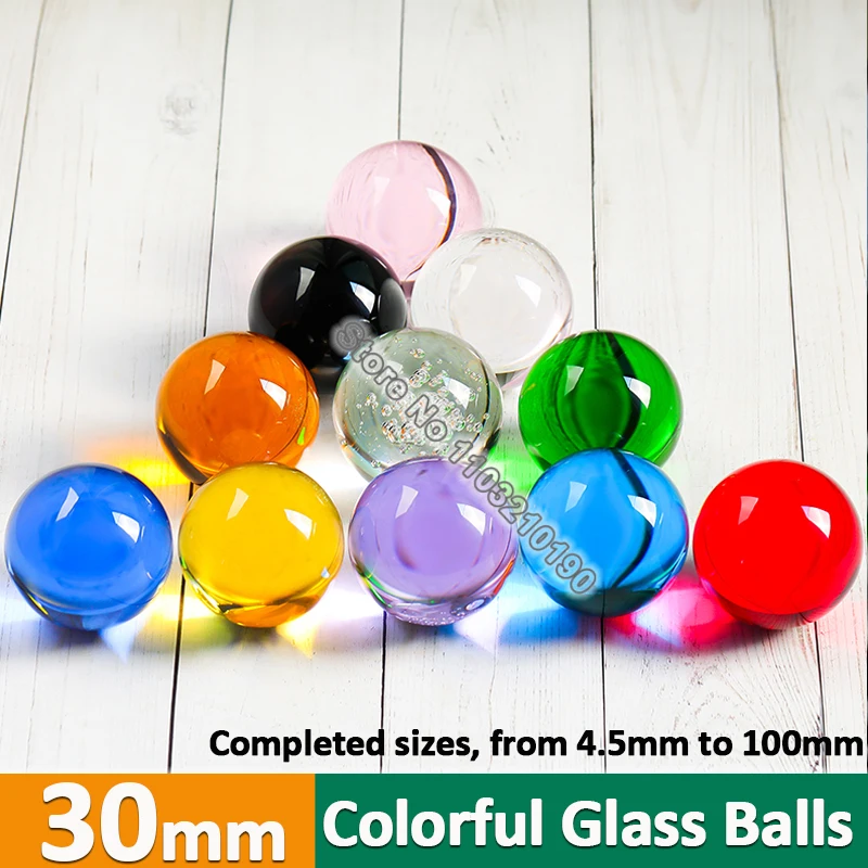 1-10Pcs 30mm Solid Color Glass Balls Crystal Ball Ornaments Photography Ball Decorative Spheres Fish Tank Anti Boiling Ball