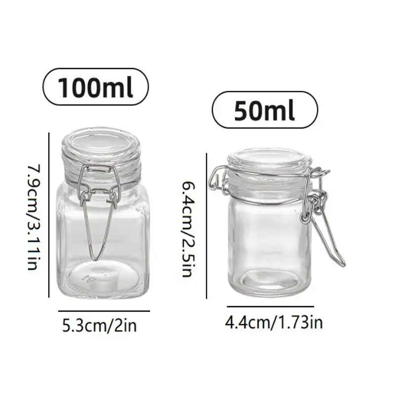 50/100ml Glass Bottle Sealed Jar For Kitchen Food Pickle Fruit Canned Transparent Big Mouth Jam Bottle Storage Jar Household view 6