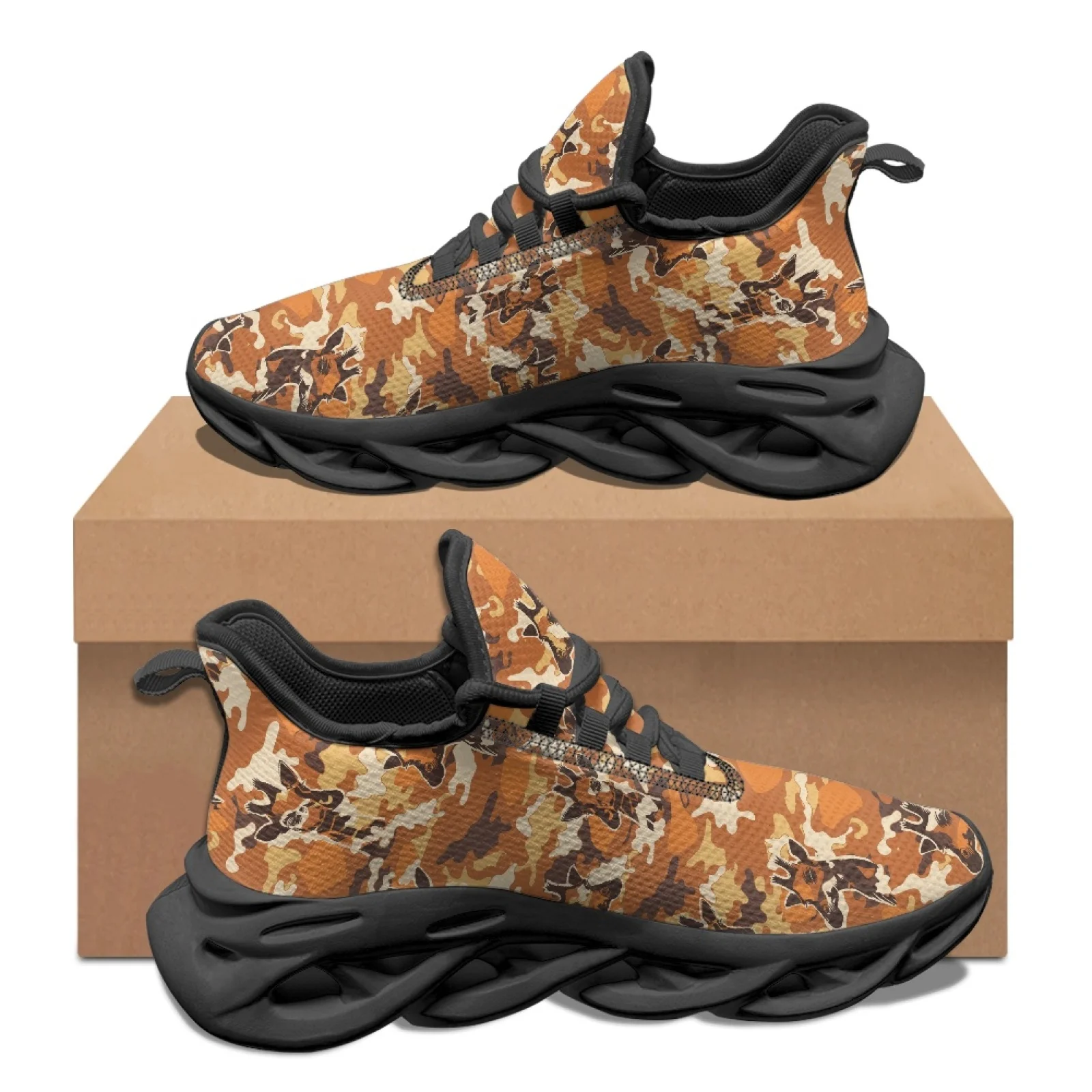 PENSTROLL Giraffe Camo Print Non Slip Running Shoes Mens Running Shoes for Student Breathable Athletic Sneakers