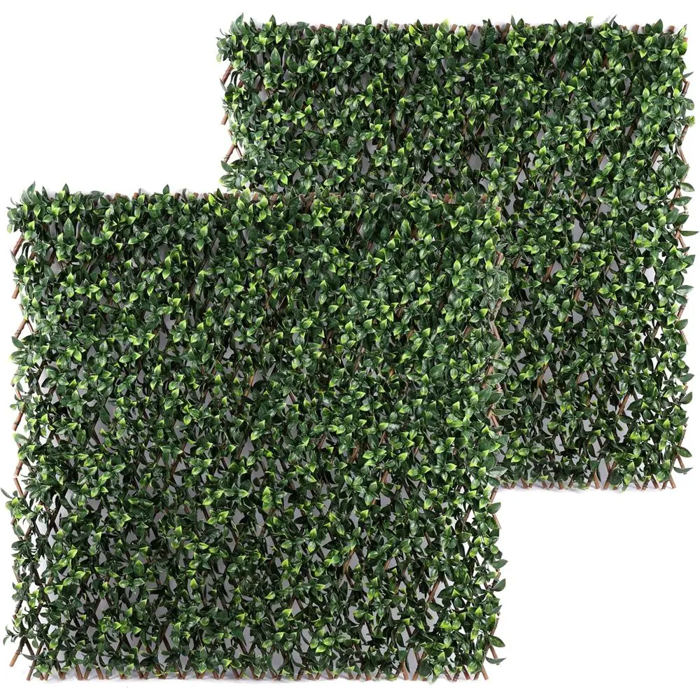 

Раздвижная искусственная изгородь из плюща для улицы, террасы, балкона и бассейна, 2 шт.