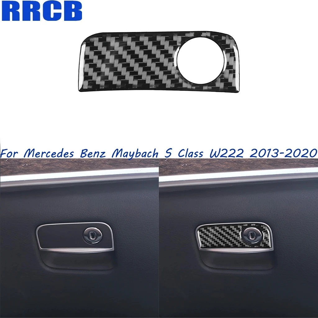 Para mercedes benz maybach s classe w222 2013-2020 painel luva alça de armazenamento de fibra de carbono capa interior adesivo acessórios