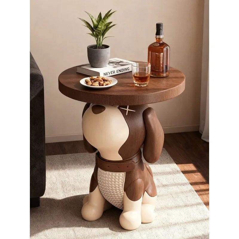 Beagle table ornaments, creative modeling coffee table antique style, decoration storage next to the sofa in the living room