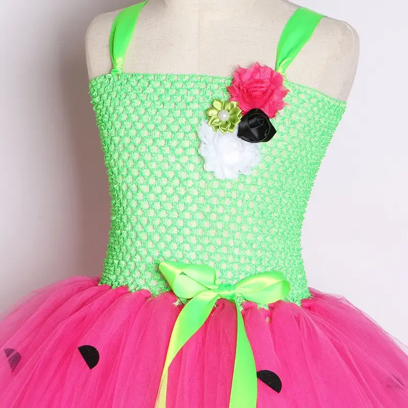 فساتين البطيخ الأخضر الوردي الحلو للفتيات الصغيرات أزياء حفلات أعياد الميلاد والفواكه للأطفال الصغار لالتقاط الصور باليه تنورات قصيرة Outfi@0Z*