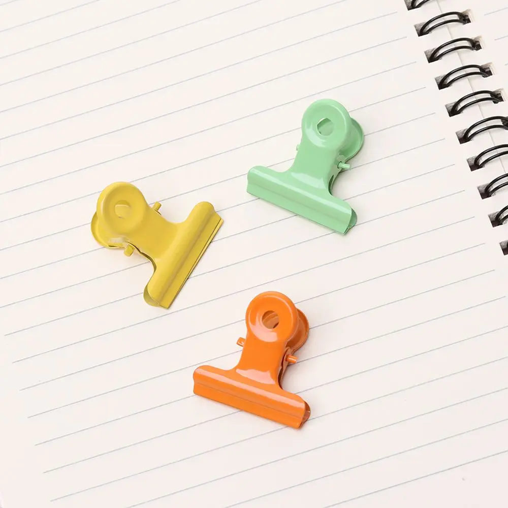 5pcs Cute Office Stationery Decoration Candy colors Baking Paint Folder Sealing Clips Note Clamp