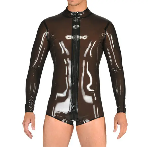 

Latex Gummi Catsuit Transparent Schwarz Bodysuit cosplay 0,4mm Halloween Suit S-XXL