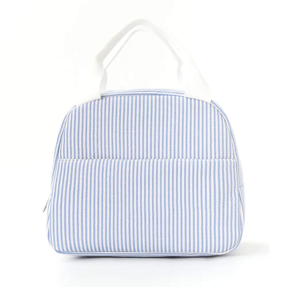 Compact Corduroy Insulated Lunch Bag Large Capacity Portable Lunch Box Storage Bag Hand-Held Minimalist Handbag Travel