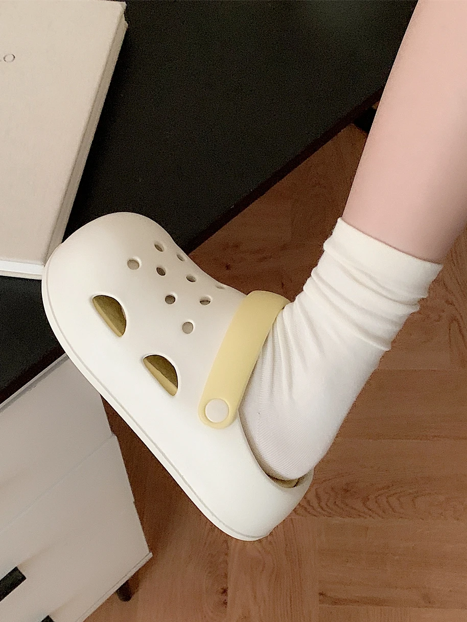 EVA Thick Soled Garden Shoes For Women's Sandals Outdoor Wear Fashionable Beach Thick Soled Anti Slip Slippers