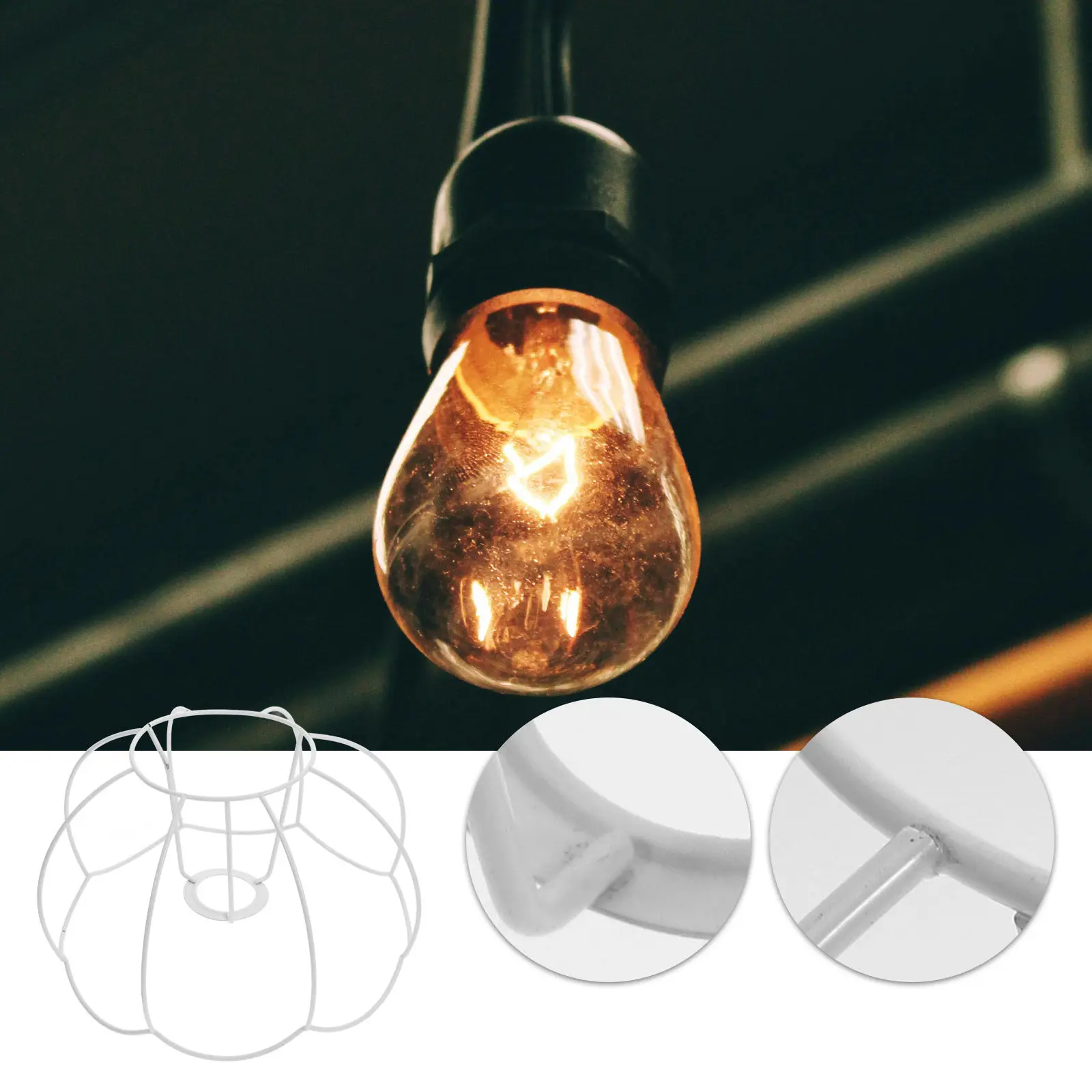 Pumpkin Style DIY Lamp Shade Frame Iron Wire Lampshade Ring Table Lamp Holder Vintage Metal Lampshade Bracket Light Cover