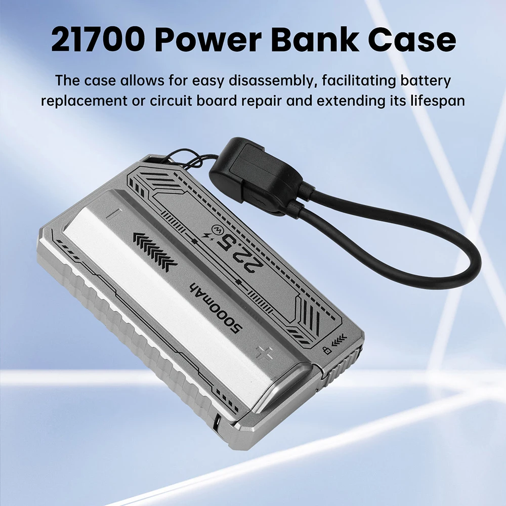 

DIY Battery Charger Case PD20W Fast Charging for 21700 Battery Power Bank Box Free Welding USB Type-C For Macbook Smart Phones