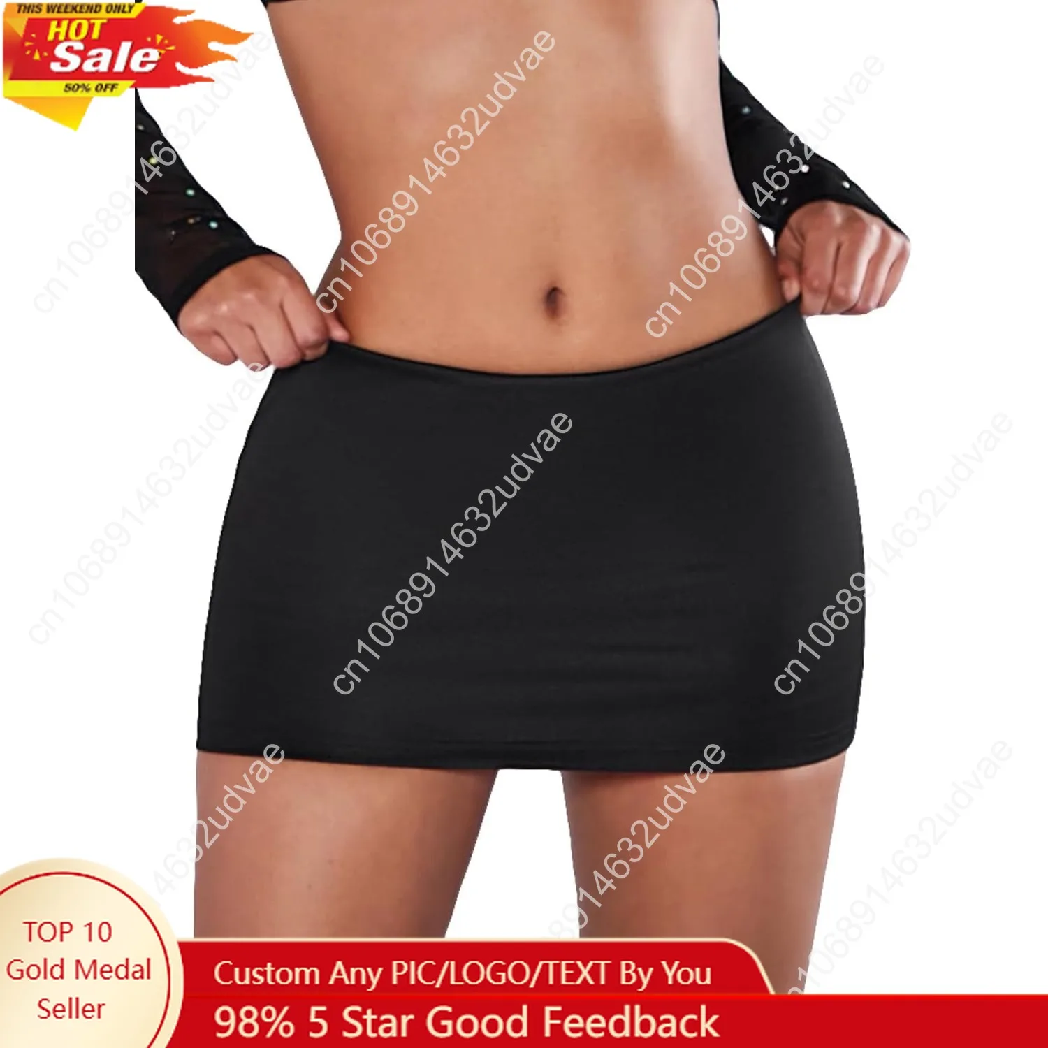 

SweatyRocks Women's Casual Elastic Waist Solid Bodycon Mini Skirt Streetwear