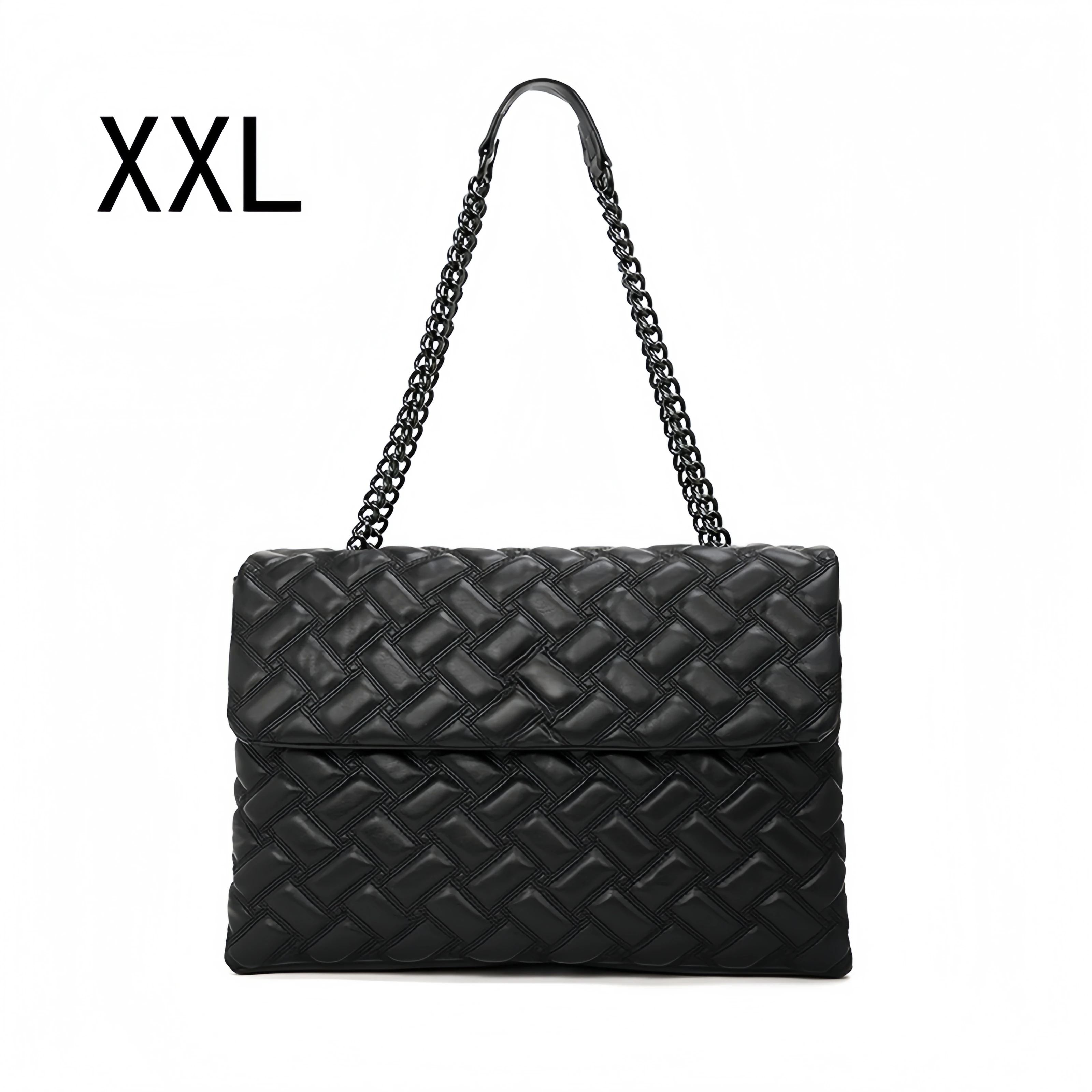 Luxury Fashion Women's Bags Diamond Lattice Eagle Head Chain Flap Shoulder Crossbody Bag Commuting Work Large Capacity Black XXL