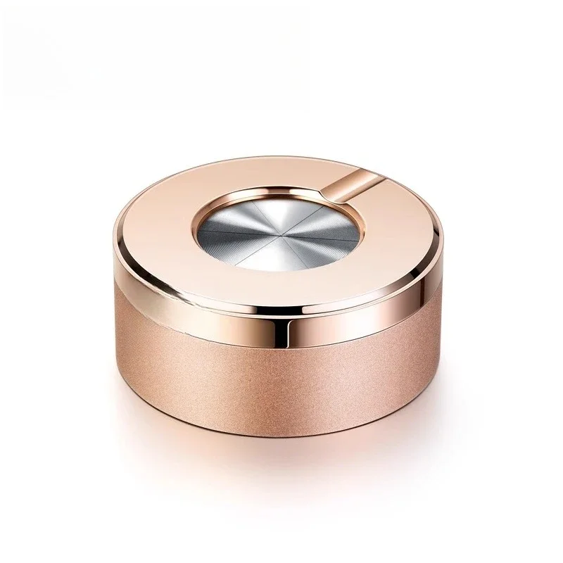 

Stainless steel rotating ashtray closed, with lid anti-fly ash creative, high-end light luxury gift