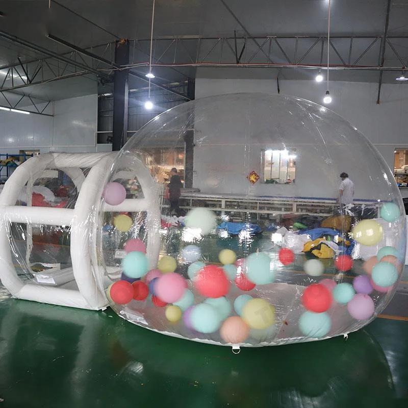 Bola de burbuja inflable transparente para fiesta de niños, tienda de campaña iglú con globos, juegos y actividades al aire libre, 5m de largo