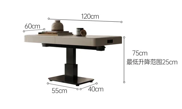 Modern simple solid wood multi-functional lifting coffee table dining table dual-purpose