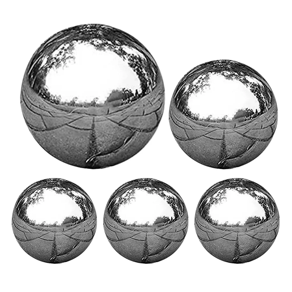 

5Pcs Stainless Steel Gazing Balls Polished Shiny Sphere Reflective Garden Ornaments Ideal for Outdoor and Indoor Use